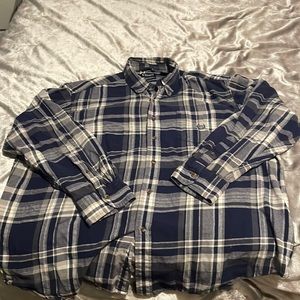 CHAPS BRUSHED FLANNEL BLUE AN WHITE